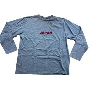 Vintage Ace Brand Men's XL Japan Felt Stitched Collegiate Tee Long Sleeve Gray